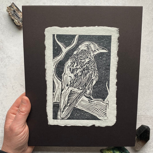 Raven on 8x10 mat board