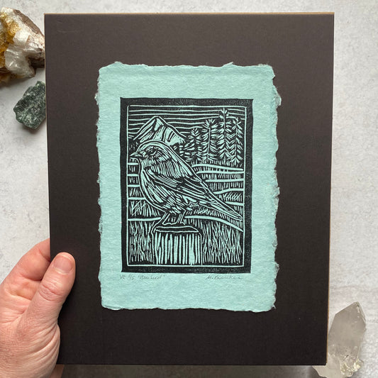 Bluebird on 8x10 mat board