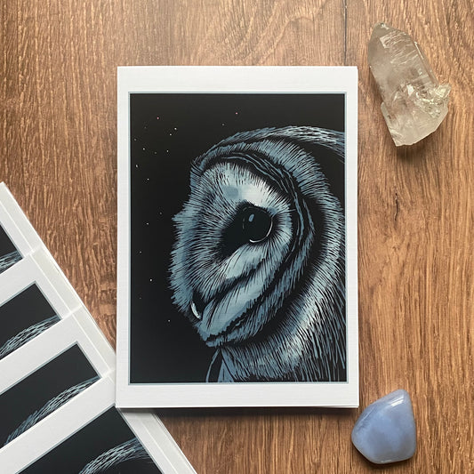 Barn Owl greeting card (blank inside)