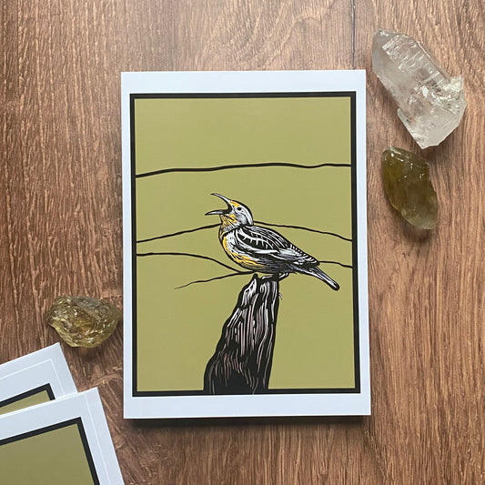 Meadowlark Song greeting card (blank inside)