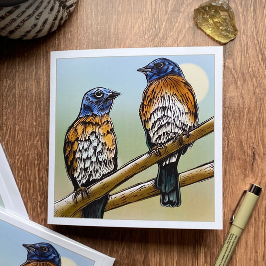 Bluebird greeting card (blank inside)