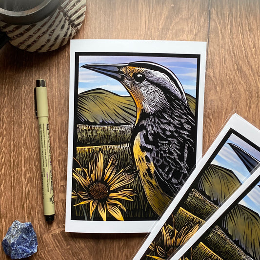 Meadowlark greeting card (blank inside)