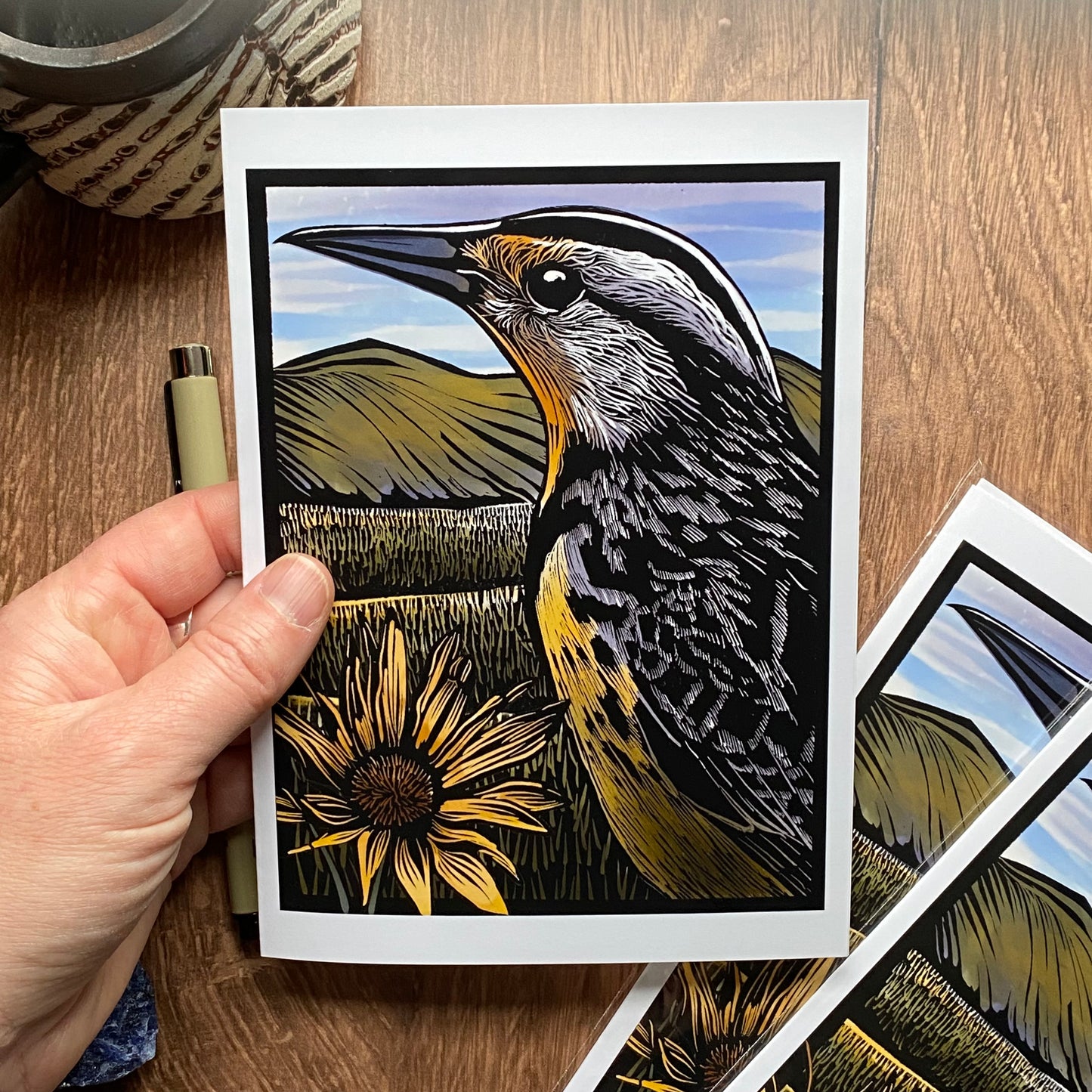Meadowlark greeting card (blank inside)