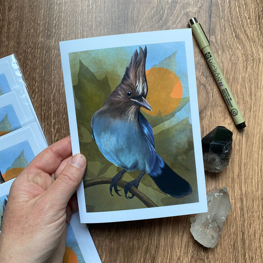 Steller's Jay greeting card (blank inside)