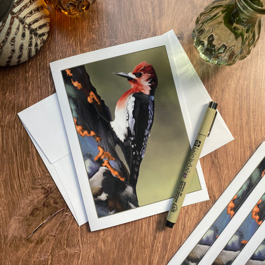 Red-breasted Sapsucker greeting card (blank inside)