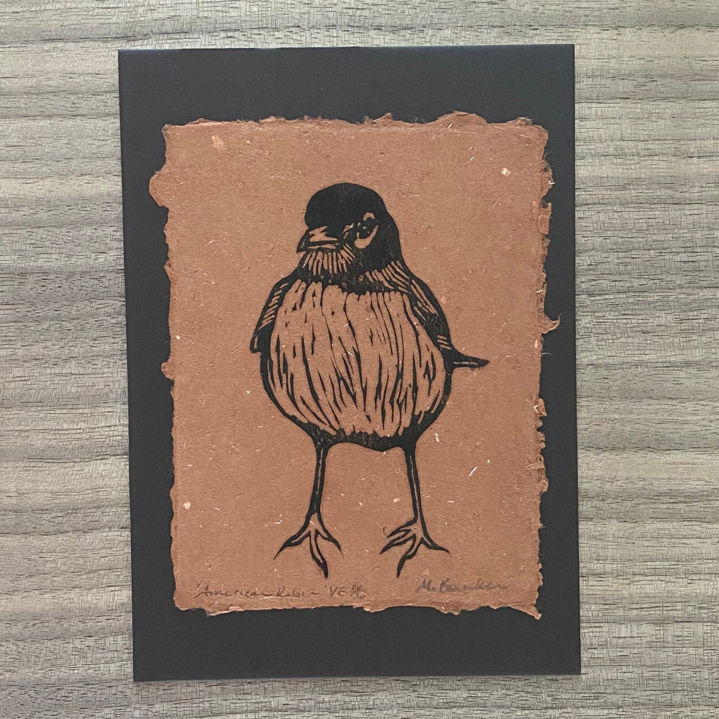 American Robin limited edition 4.25 x 5.5 print on 5x7 mat board