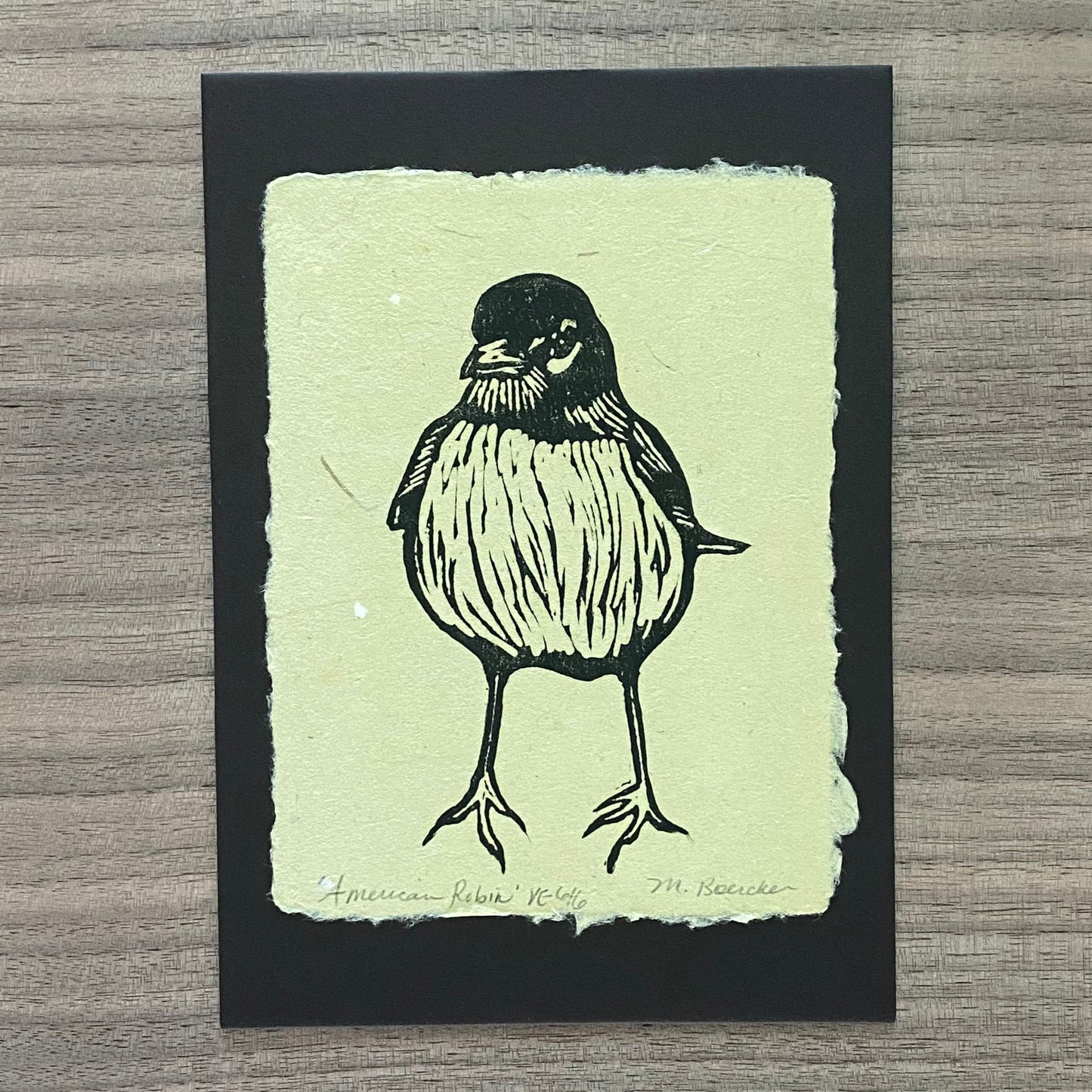 American Robin limited edition 4.25 x 5.5 print on 5x7 mat board