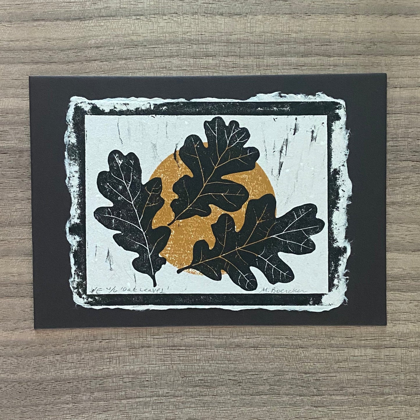 Oak Leaves limited edition 4.25 x 5.5 print (white) on 5x7 mat board