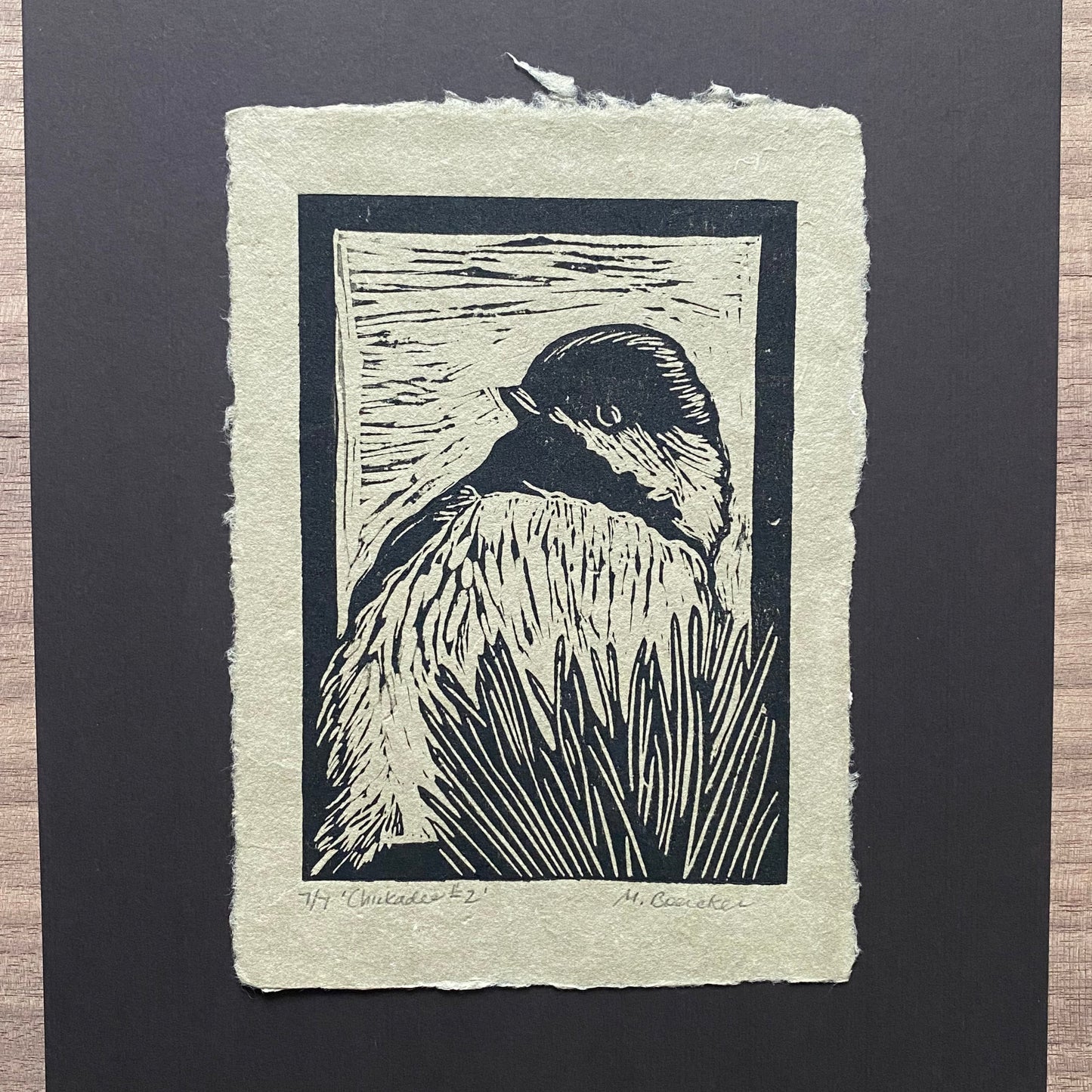 Chickadee #2 limited edition 5x7 print on 8x10 mat board