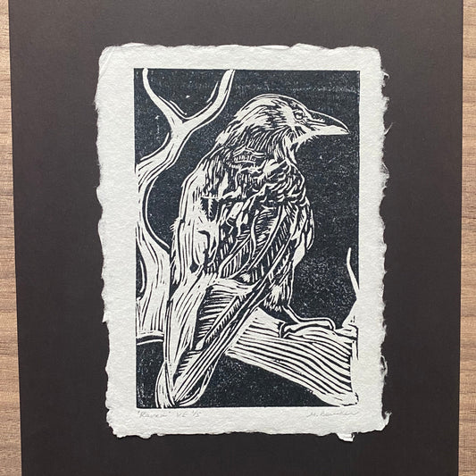 Raven limited edition 5x7 print on 8x10 mat board