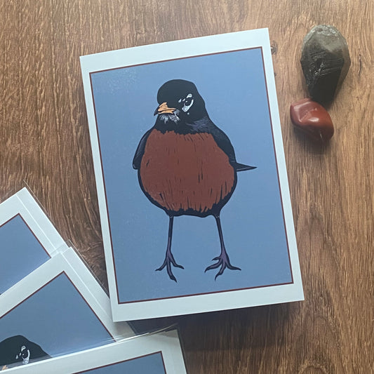 Robin greeting card (blank inside)
